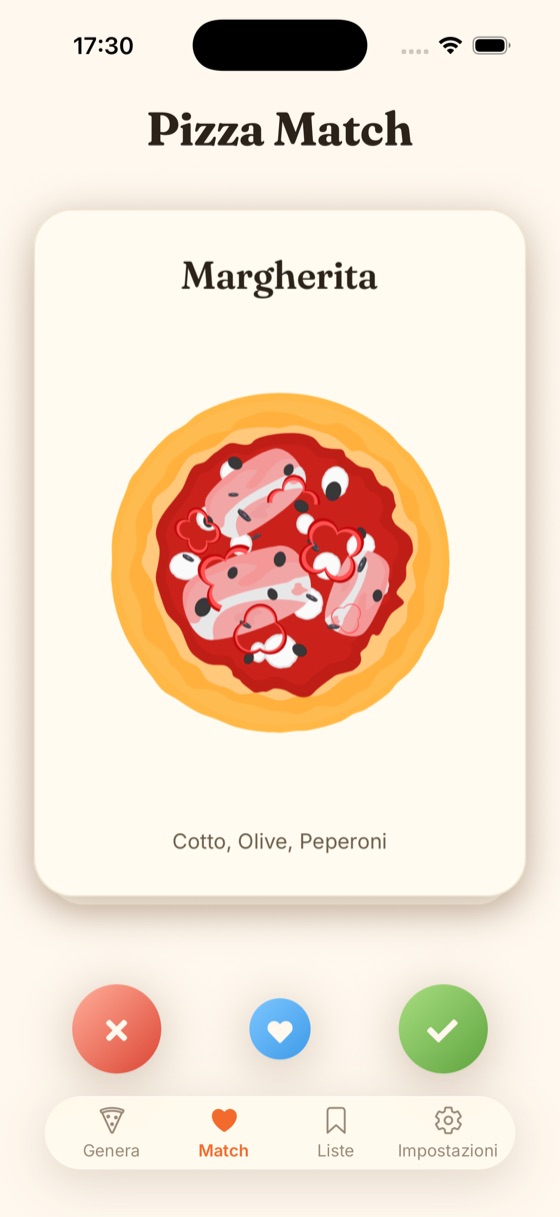 Schermata Match di Pizzer